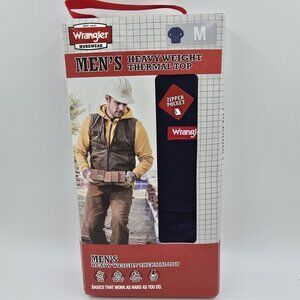 Wrangler Workwear Men's Heavyweight Navy Thermal Top Size Medium NIB DMG PKG